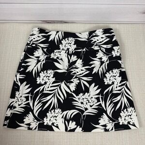 S.C.&CO. Black White Floral Skort‎ A-Line Mini Skirt Women's Size L